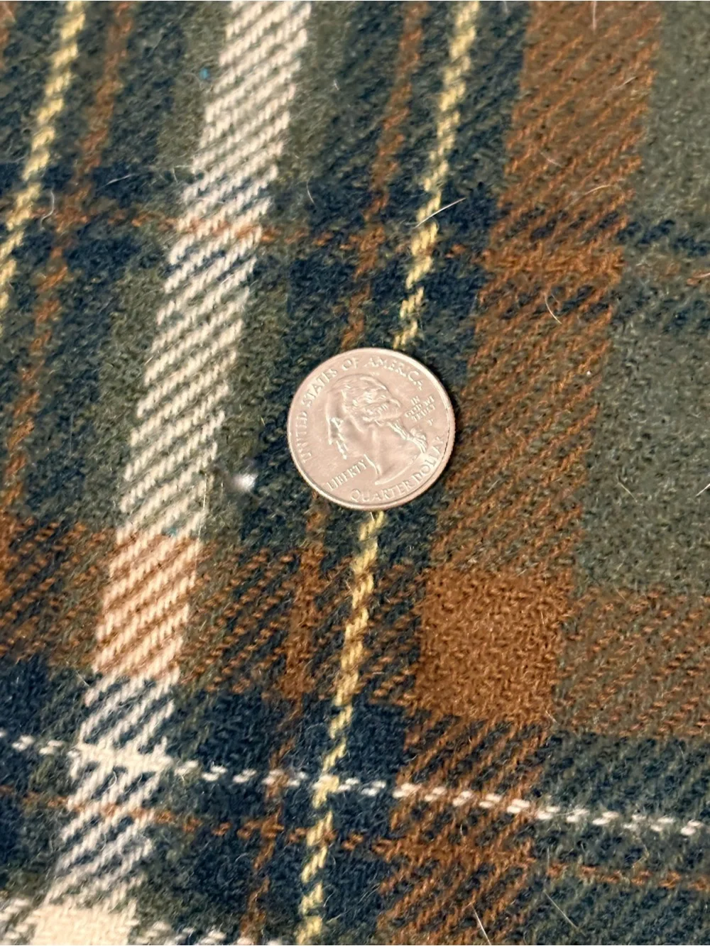 Vintage 60’s Pendelton Wool Throw Stadium Camp Blanket Tartan Plaid Green Brown